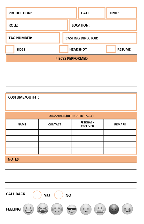 Audition Form Template